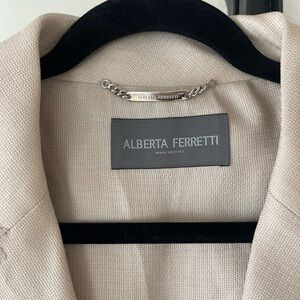 Alberta Ferretti Beige Women Jacket trench coat button up dress taupe sand nude